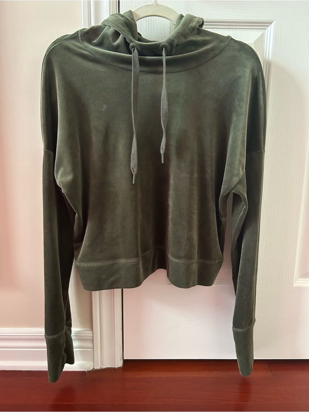 Aerie Green Velour Sweater